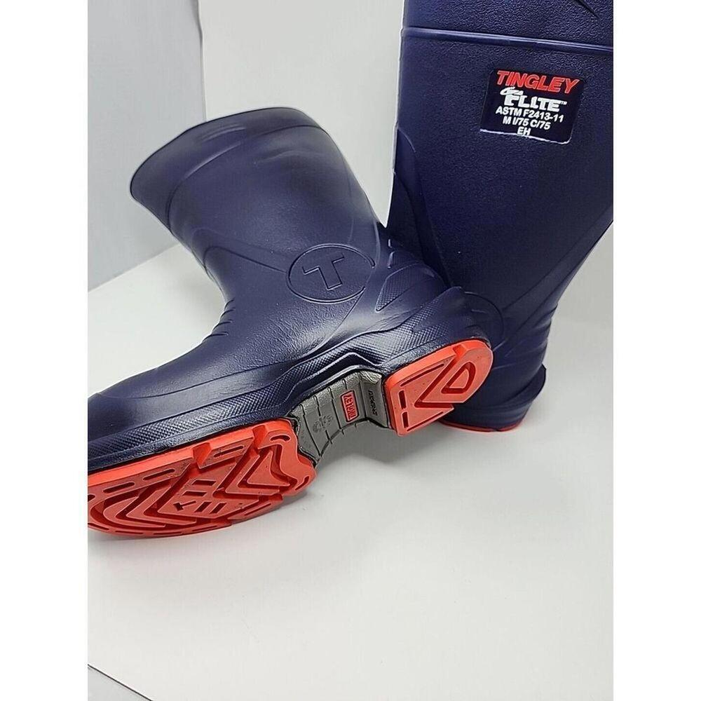 Tingley Flite ChevronPlus Knee Boots for Men and Women M6 W8 Blue Red Steel Toes - Picture 4 of 6